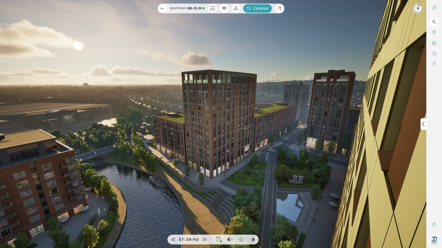 3D view from apartment B8-13-01